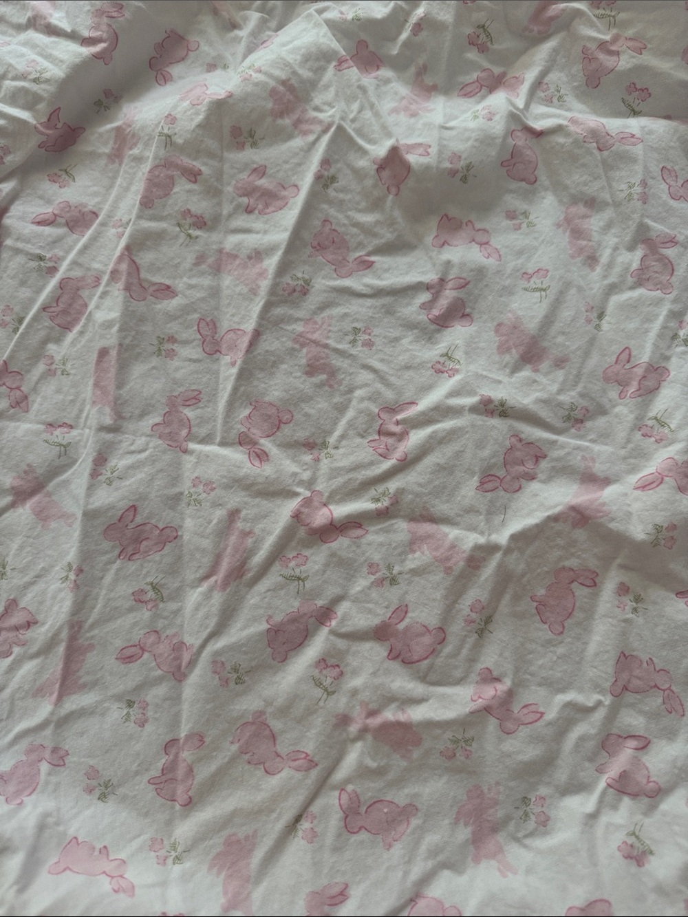 Pottery Barn Kids Pink Bunny Cotton Sheet